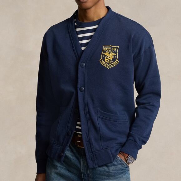 Polo Ralph Lauren Men's Fleece Sweatshirt Cardigan - Newport Navy XL $268 - Picture 2 of 9